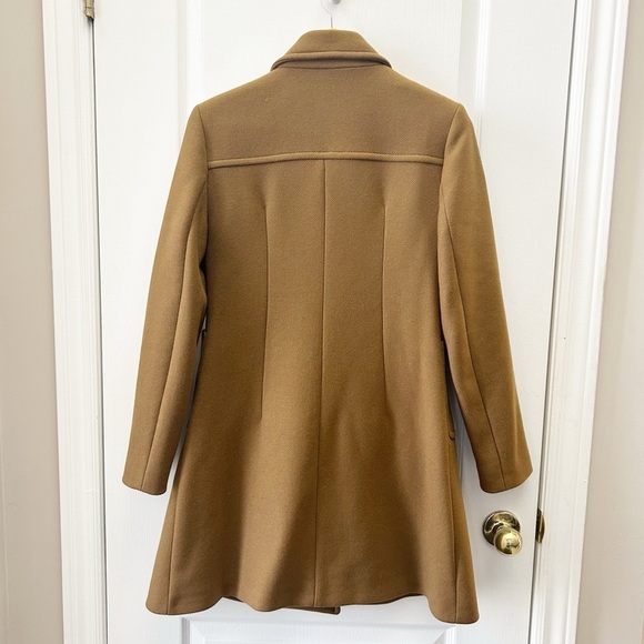 Zara Women's Coat Wool Blend Double-Breasted Tailored Toffee Brown Small NWT - Picture 7 of 14